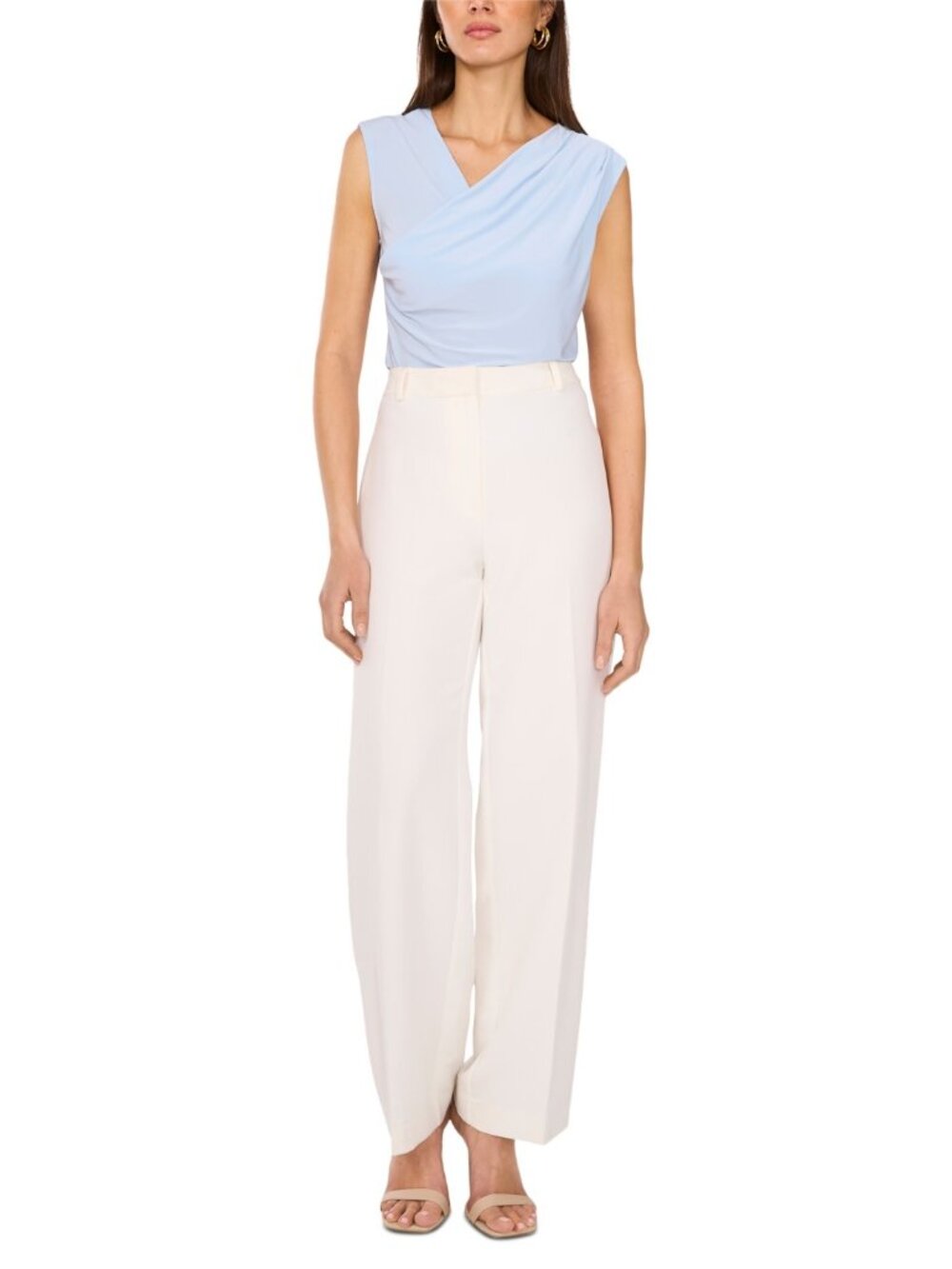 NWT! Vince Camuto Draped Crossover Neck Top - Frozen Size:XL - Picture 3 of 4